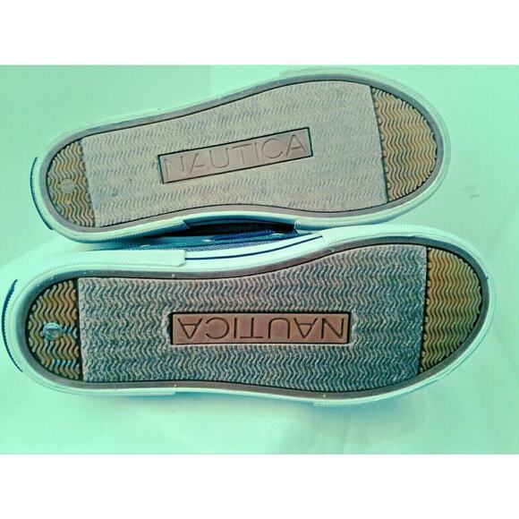 Kid's Size 12 Gray Nautica Boat Shoes Hook & Loop Fastener Twin Pairs Topsiders - Picture 7 of 7